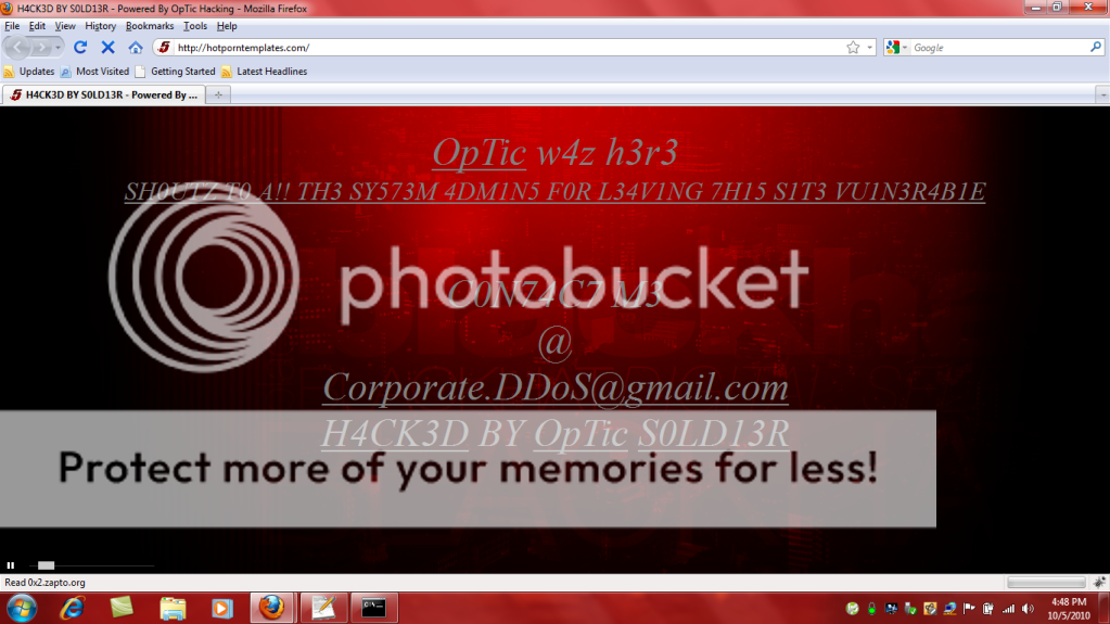 hotporntemplates.com - Homepage Defacement (c) OpTicS0LD13R homepage